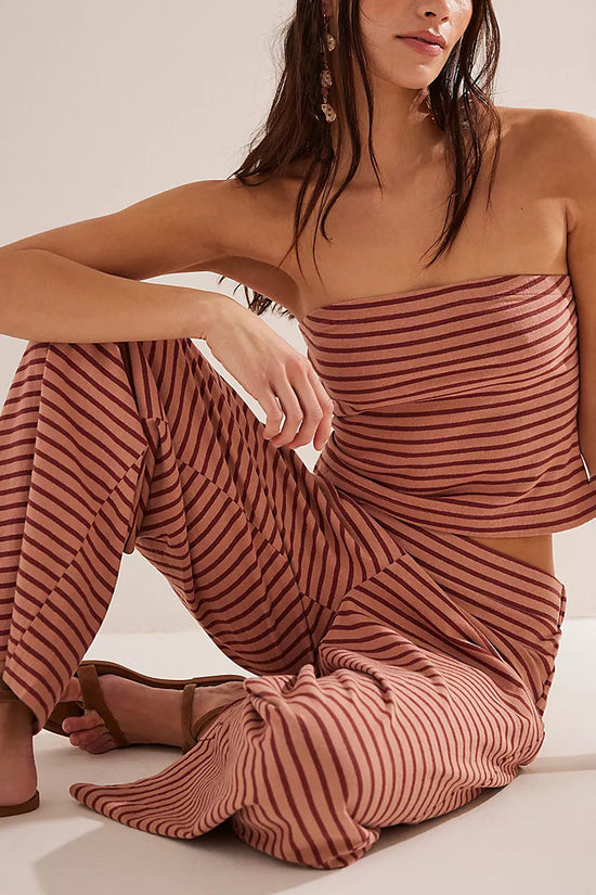Striped Tube Top and Pants Set