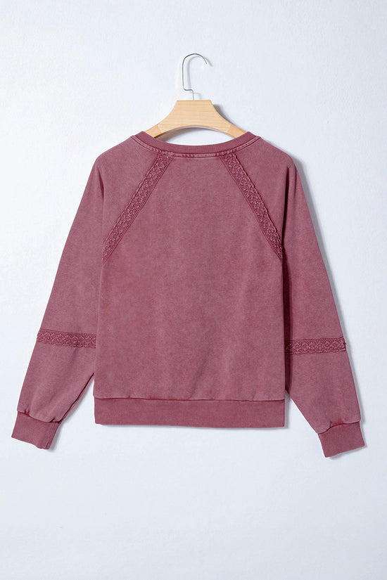 Casual Lace Detail Sweatshirt