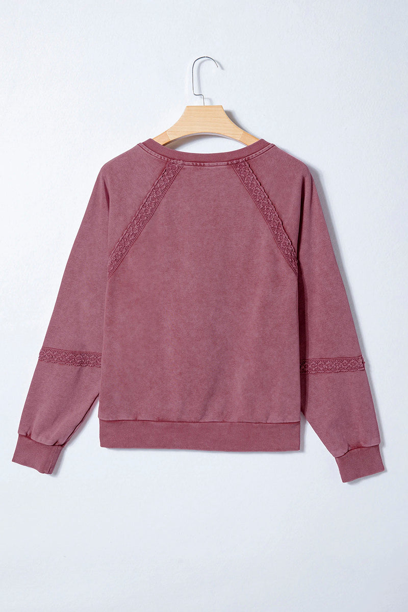 Casual Lace Detail Sweatshirt