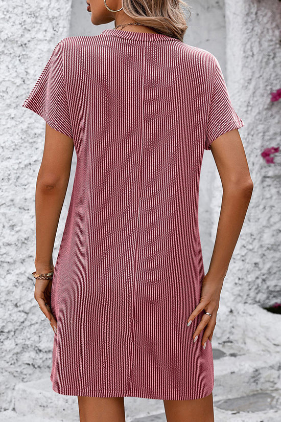 Striped Pocket Casual Tee Dress
