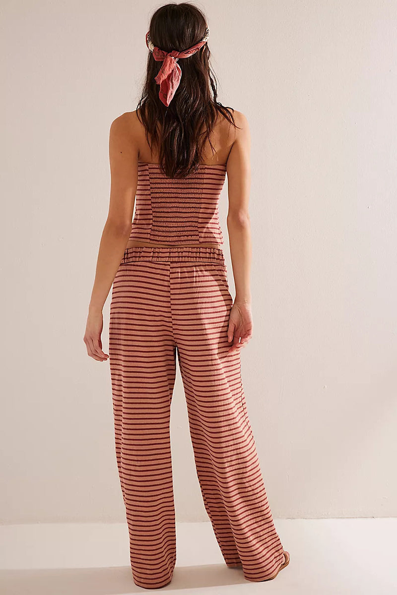 Striped Tube Top and Pants Set