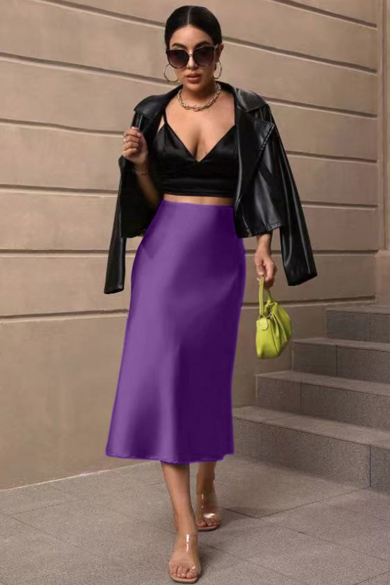 Elegant Midi A-Line Skirt