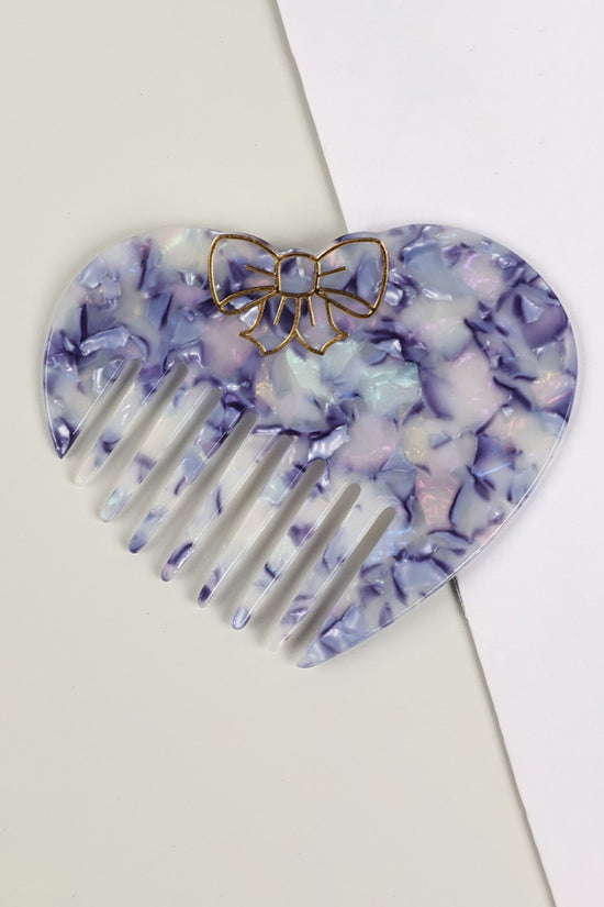 Heart-Shaped Bow Accent Hair Comb