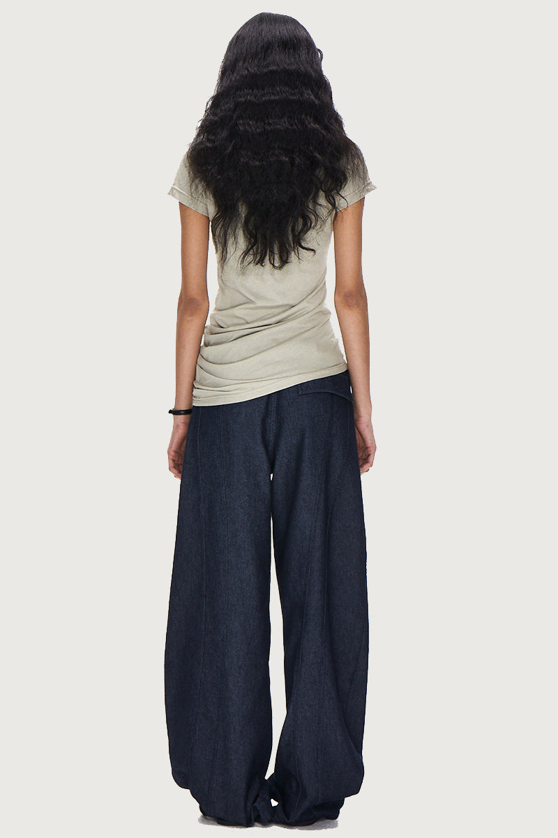 Oversized Dark Denim Trousers