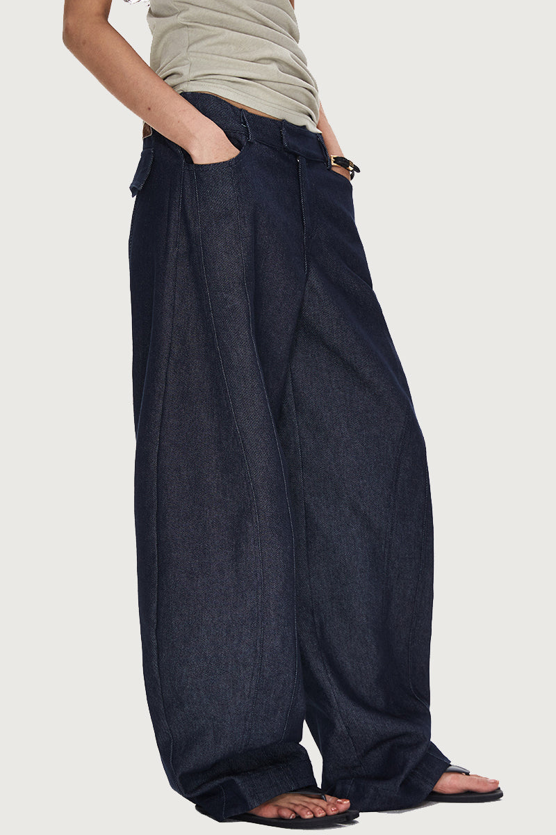 Oversized Dark Denim Trousers