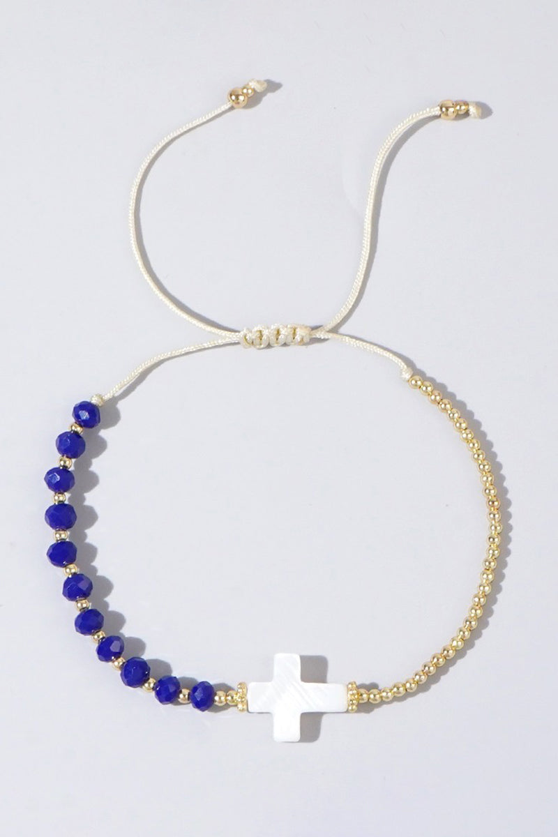 Elegant Beaded Cross Bracelet