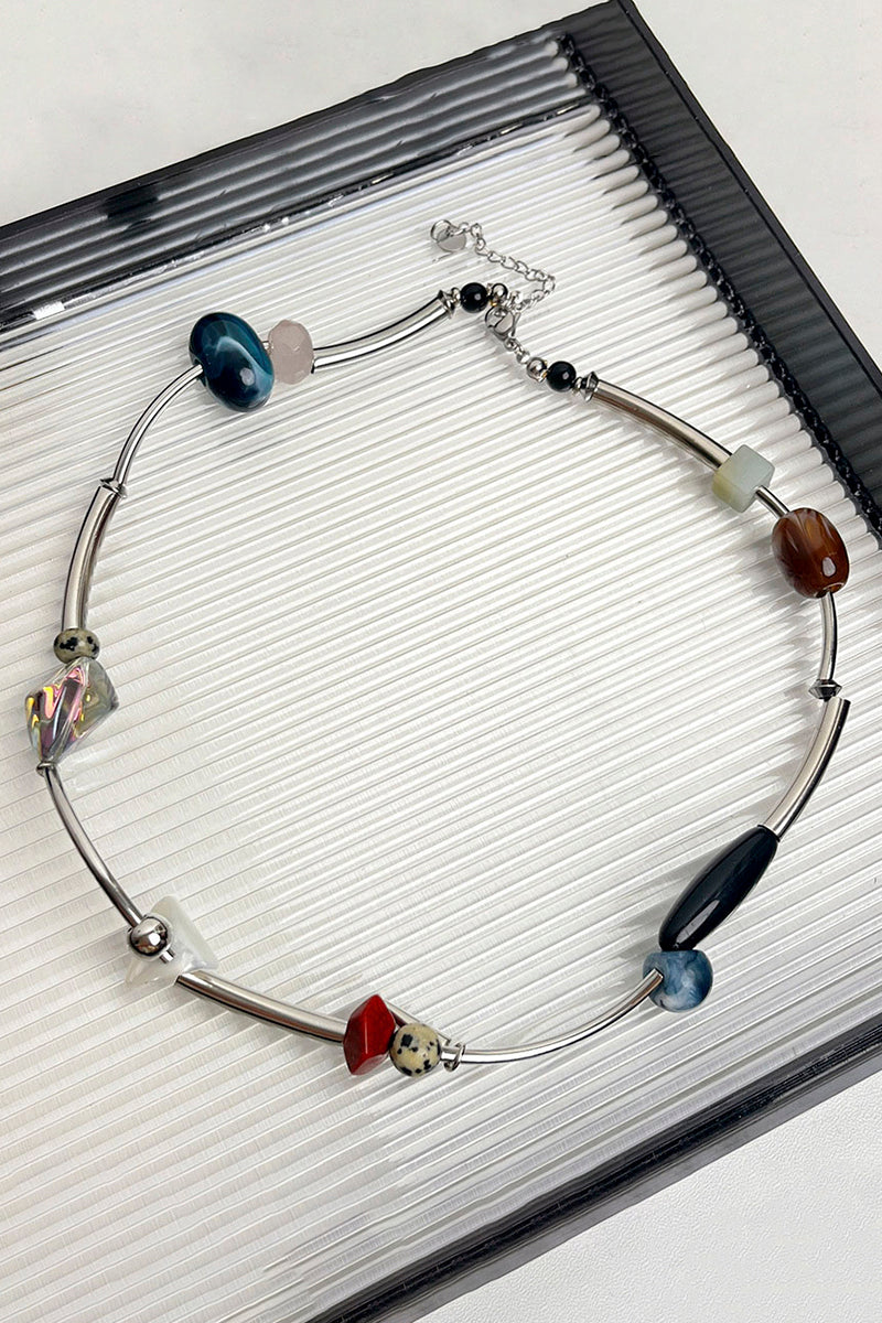 Multicolor Bead Chain Necklace
