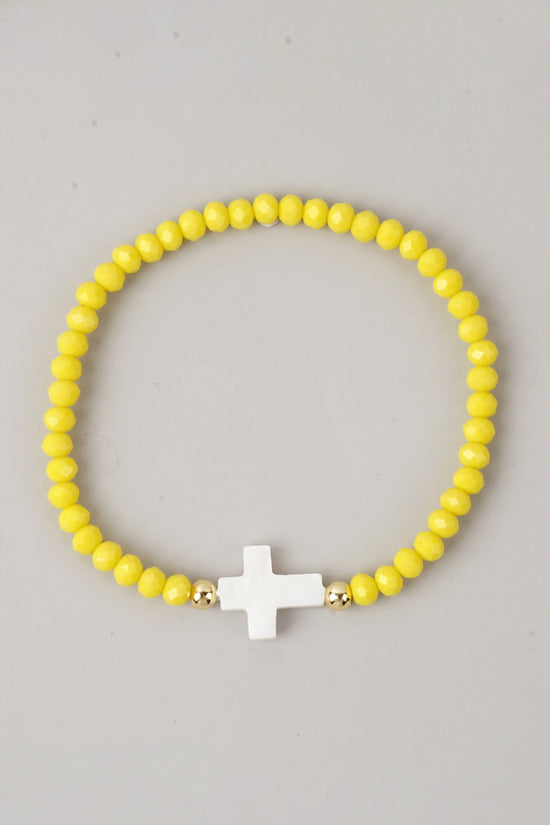 Elegant Beaded Cross Bracelet
