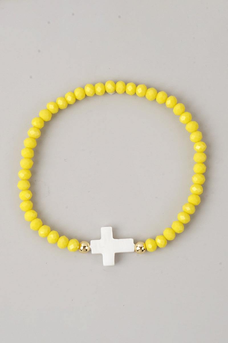 Elegant Beaded Cross Bracelet