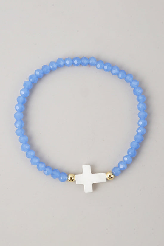 Elegant Beaded Cross Bracelet