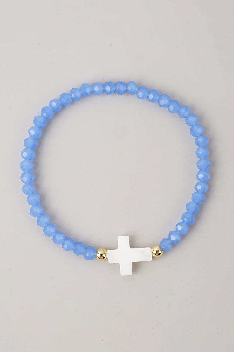 Elegant Beaded Cross Bracelet