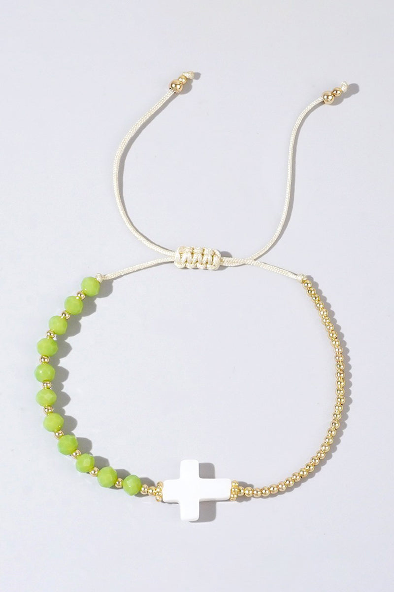 Elegant Beaded Cross Bracelet