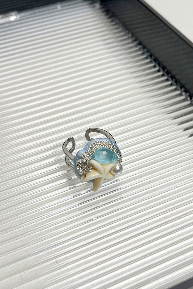 Ocean-Inspired Seashell Statement Ring
