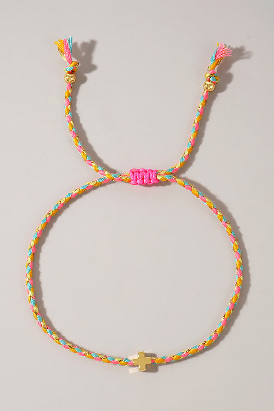 Minimalist Braided Cross Bracelet