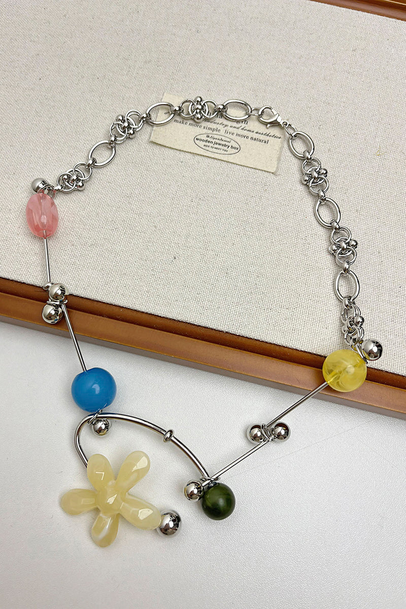 Multicolor Bead Chain Necklace