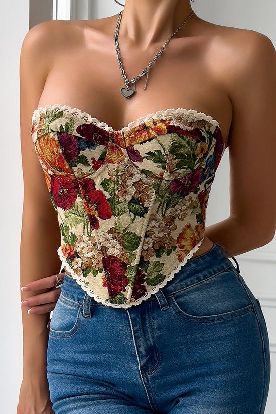 Floral Corset Tube Top