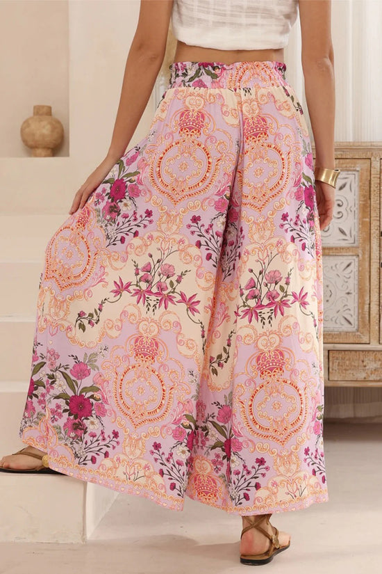 Floral Bohemian Wide-Leg Pants