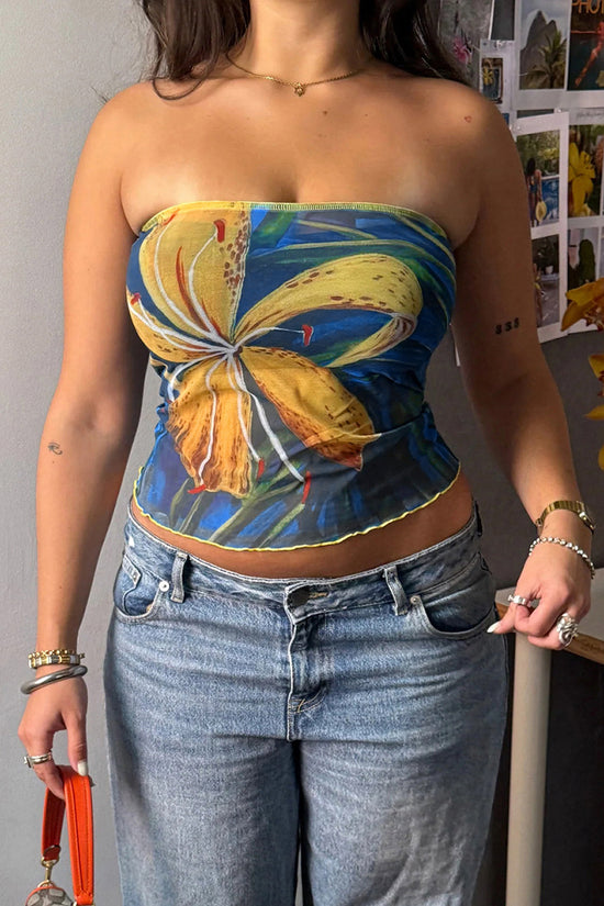 Floral Strapless Bodycon Tank Top