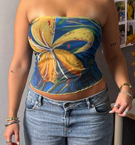 Floral Strapless Bodycon Tank Top