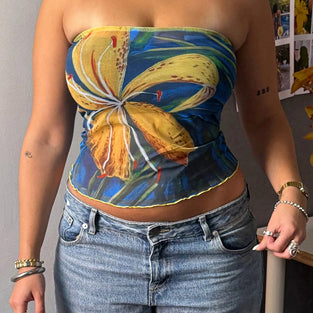 Floral Strapless Bodycon Tank Top