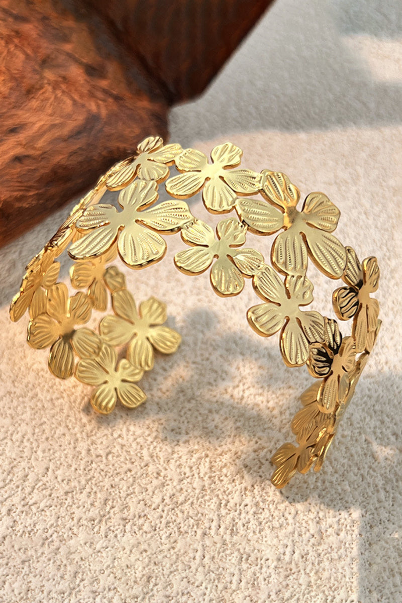 Leaf Motif Gold-Tone Bracelet