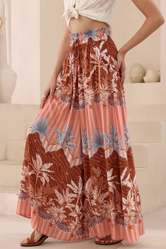 Floral Wide-Legged Casual Pants