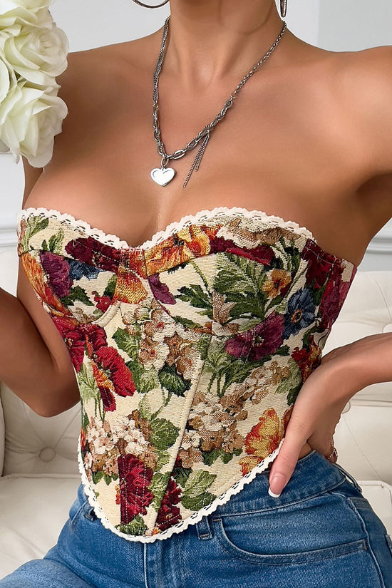 Floral Corset Tube Top