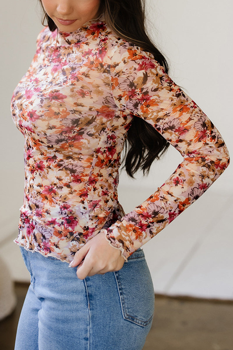 Floral Print Long Sleeve T-Shirt