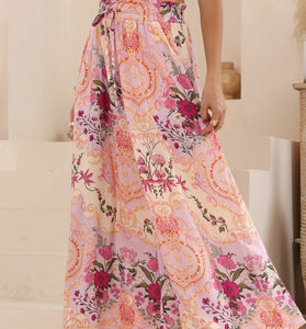 Floral Bohemian Wide-Leg Pants