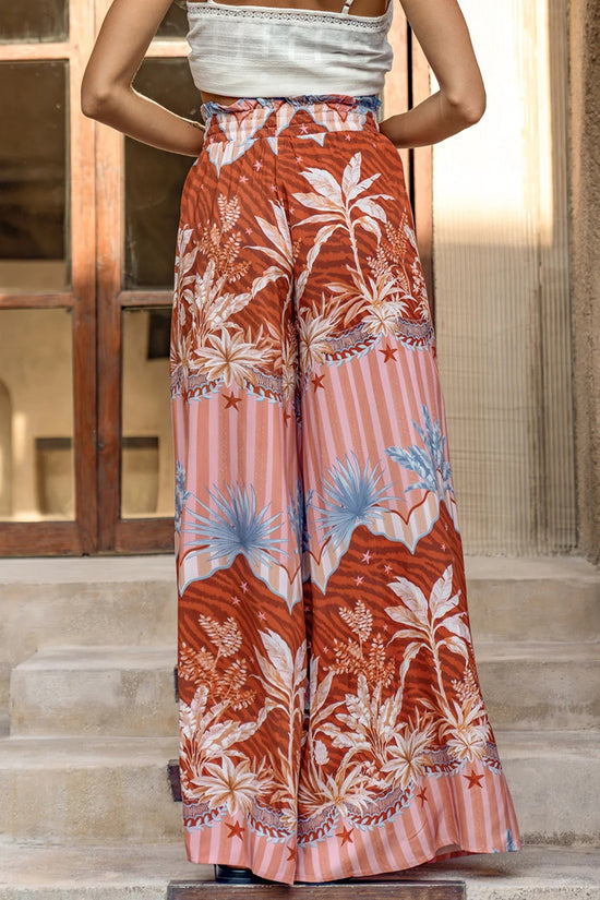 Floral Wide-Legged Casual Pants