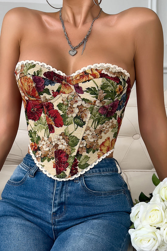 Floral Corset Tube Top