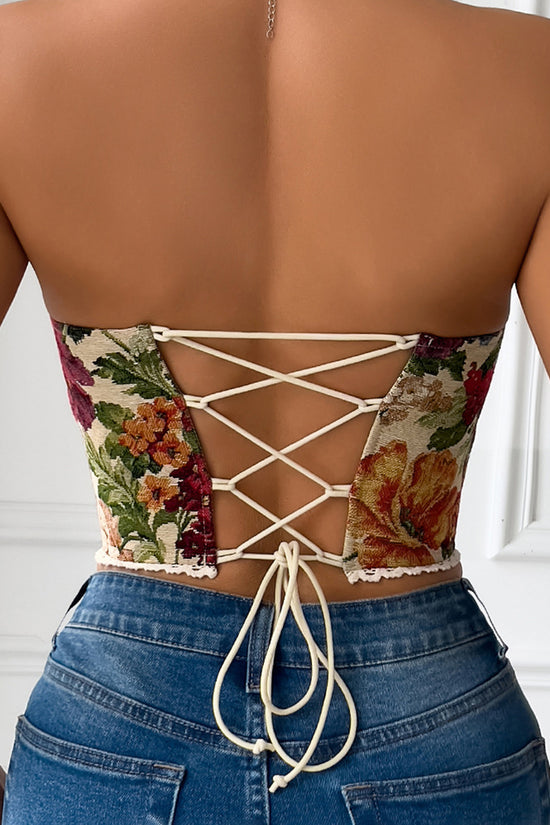 Floral Corset Tube Top