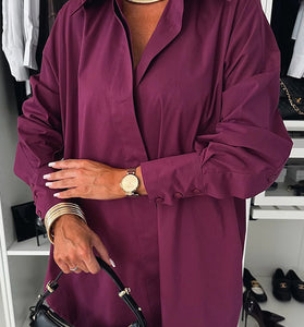 Chic Oversized Long Sleeve Blouse