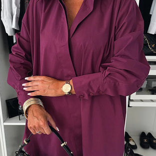 Chic Oversized Long Sleeve Blouse