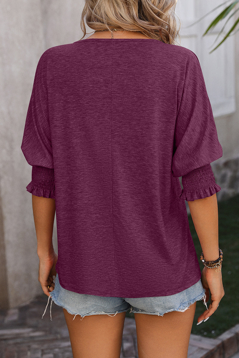 Chic V-Neck Puff Sleeve Top