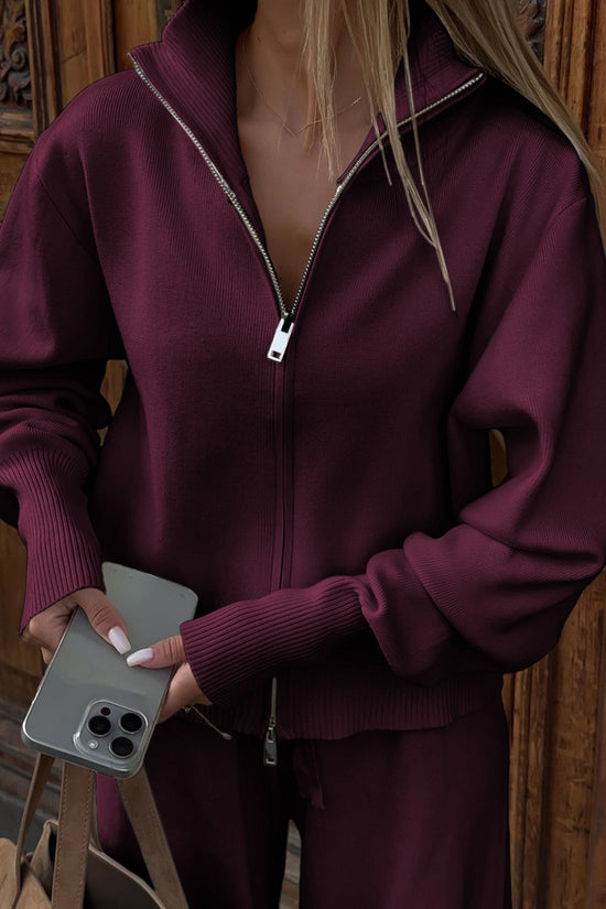 Relaxed Zip-Up Pants Set