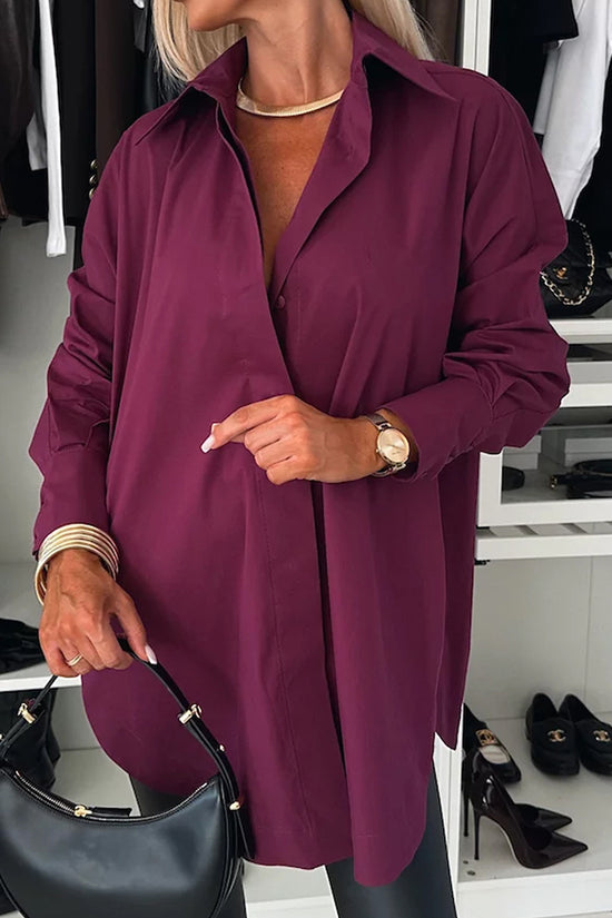 Chic Oversized Long Sleeve Blouse
