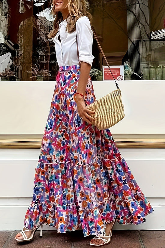 Boho Tiered Casual Maxi Skirt