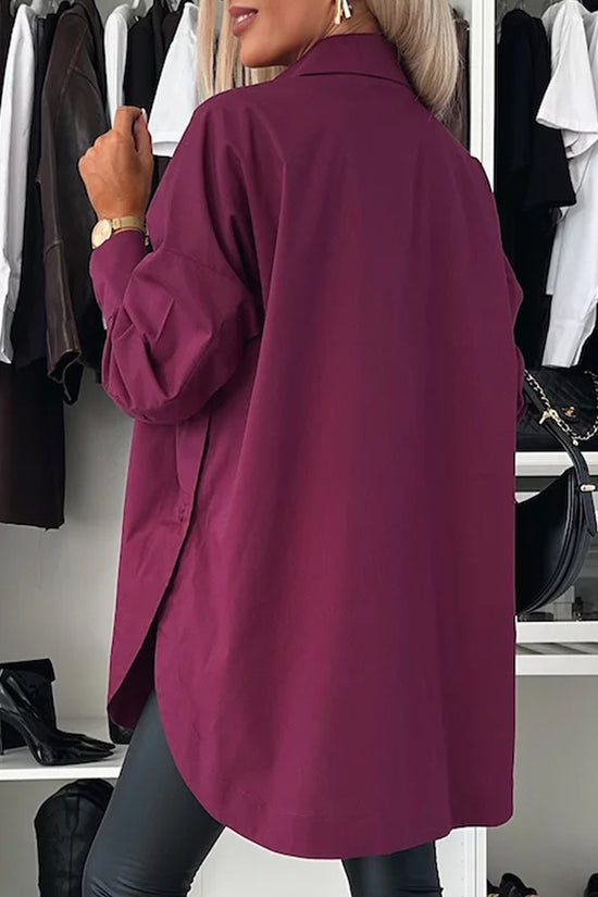 Chic Oversized Long Sleeve Blouse