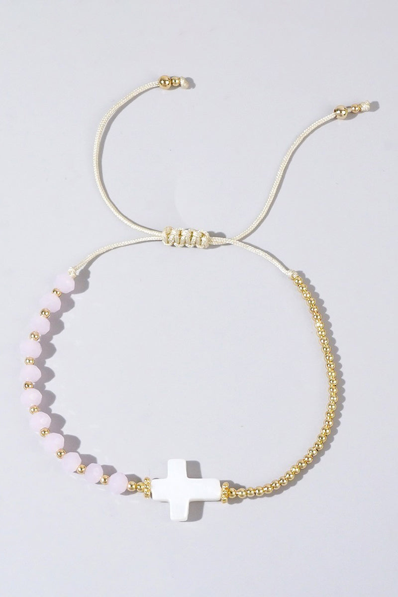 Elegant Beaded Cross Bracelet