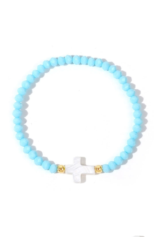 Elegant Beaded Cross Bracelet