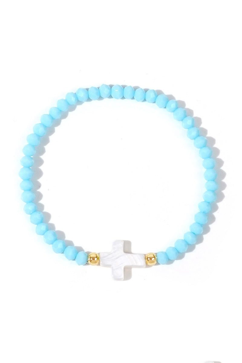 Elegant Beaded Cross Bracelet
