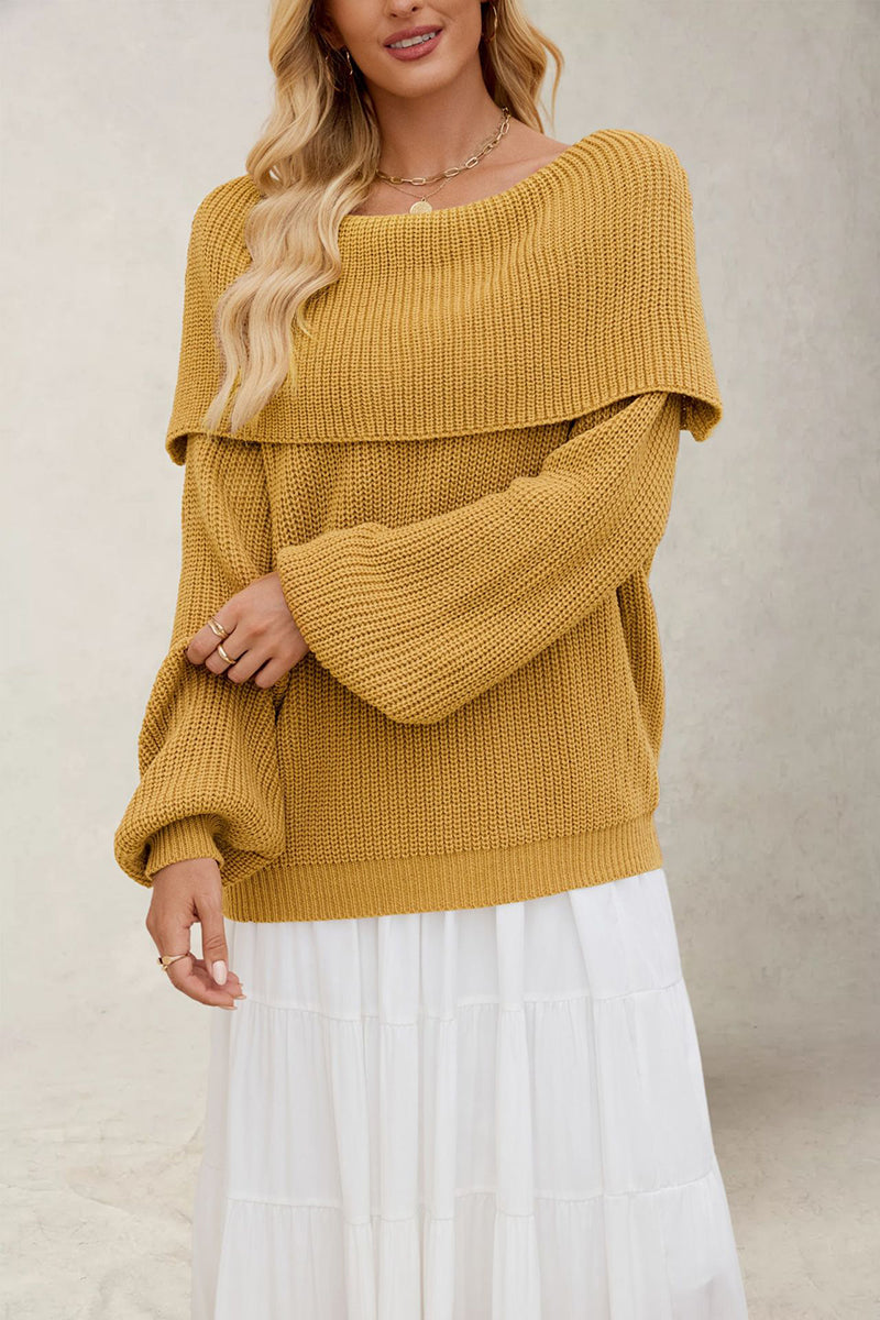 Off-Shoulder Knit Sweater
