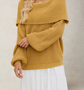 Off-Shoulder Knit Sweater