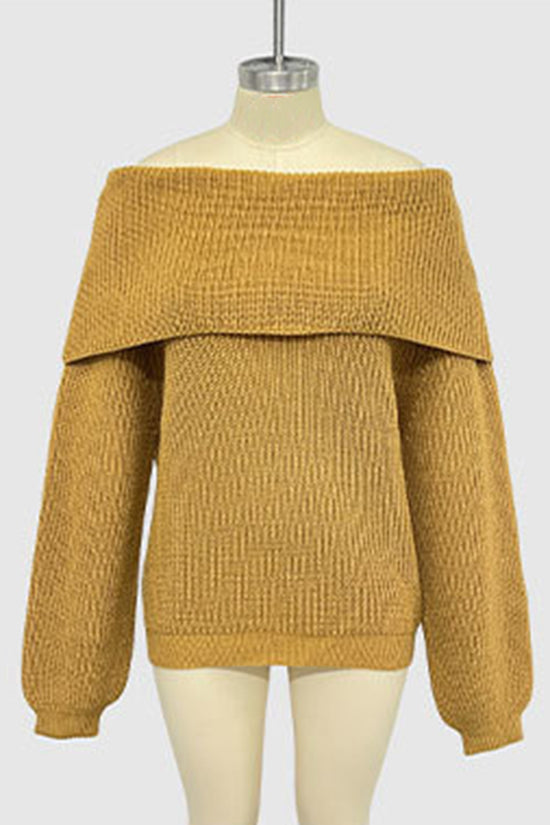 Off-Shoulder Knit Sweater