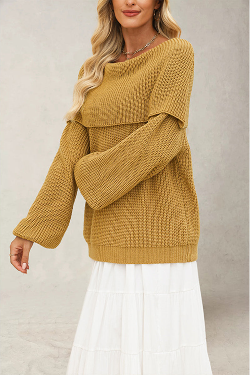 Off-Shoulder Knit Sweater