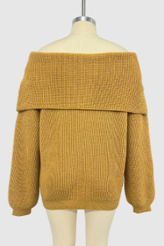 Off-Shoulder Knit Sweater