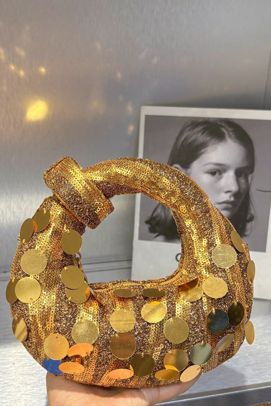 Shimmering Sequin Circle Handbag