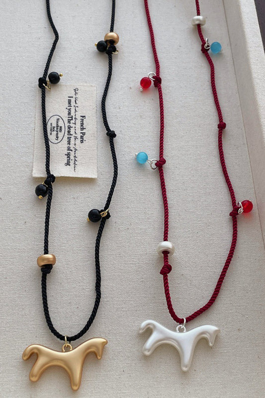 Abstract Pendant Layered Necklace