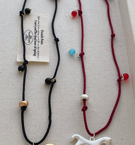 Abstract Pendant Layered Necklace